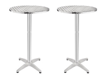 Chrome dry bar tables. Rent bar tables
